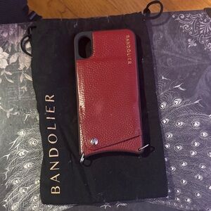Bandolier Burgundy Leather Phone Case